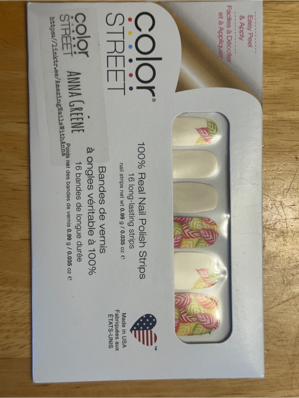 Color Street Anna Greene Floral Nail Strips - Cream & Pink As it Ferns Out - Picture 1 of 2